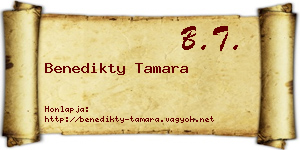 Benedikty Tamara névjegykártya